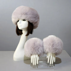 Faux Fur Headband & Wrist Cuff Set