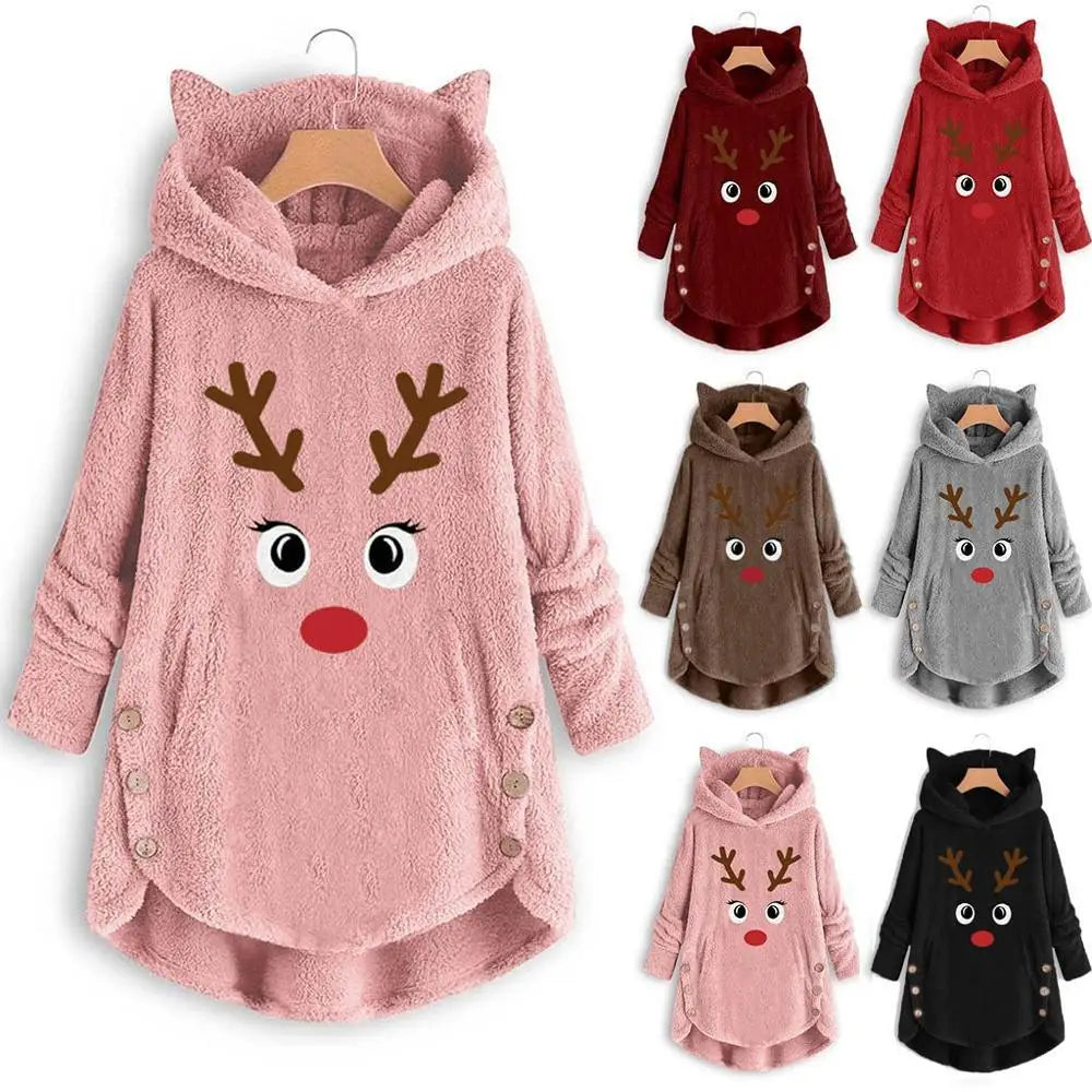 "Red Nose Reindeer" Christmas Sweater For Women