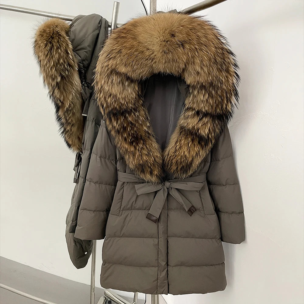 Down Jacket With Fur Hood