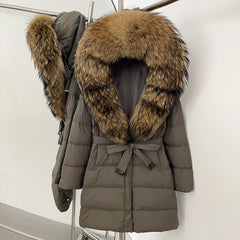 Down Jacket With Fur Hood
