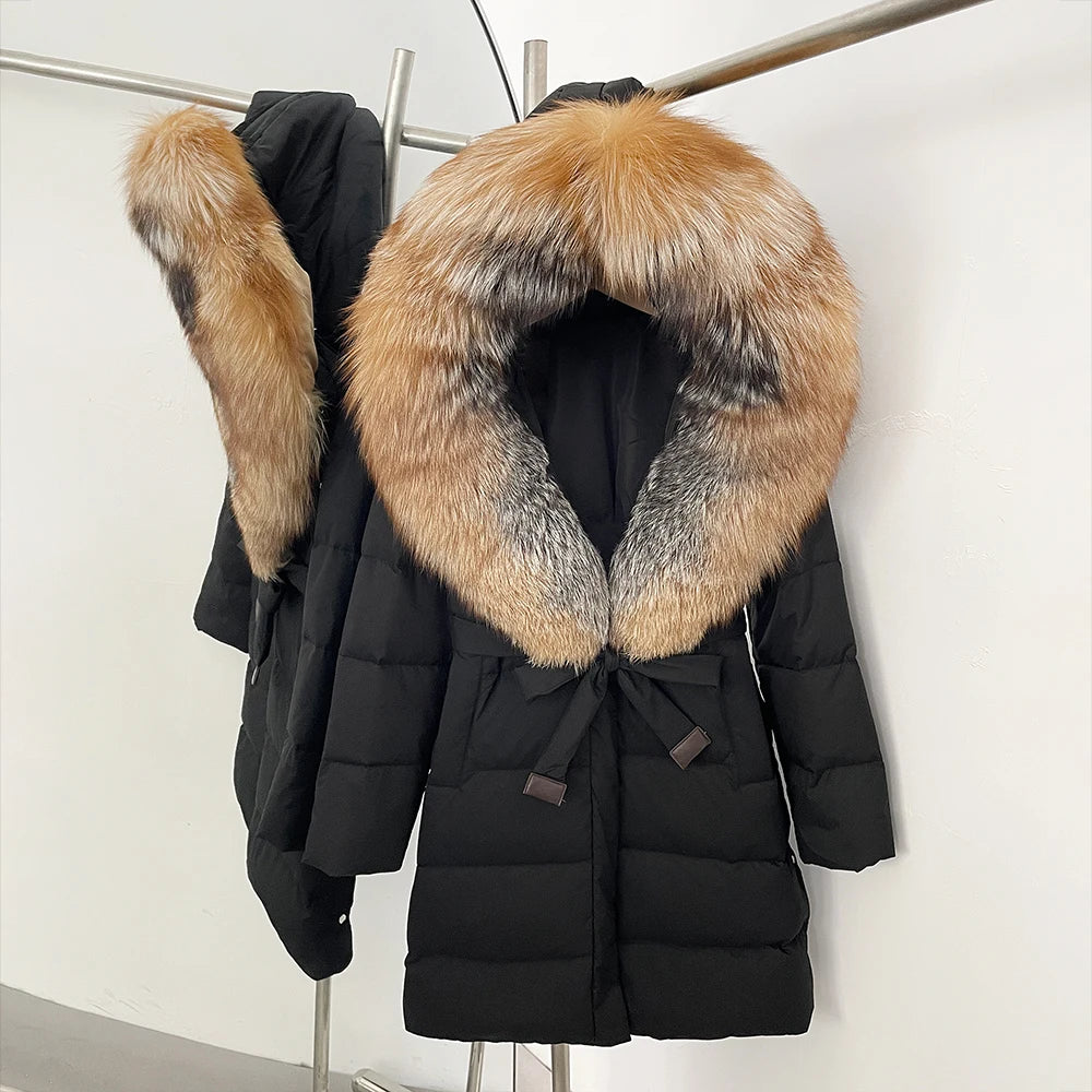 Down Jacket With Fur Hood