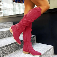 Low Heel Suede Boot's For Women
