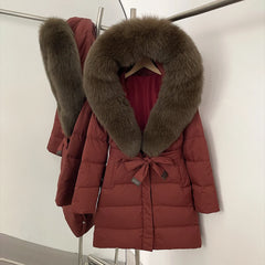 Down Jacket With Fur Hood