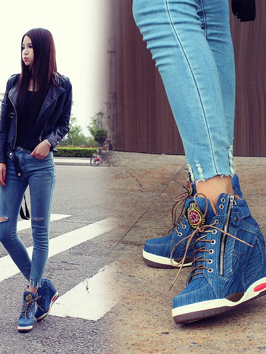Denim Wedge Shoes