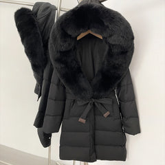 Down Jacket With Fur Hood