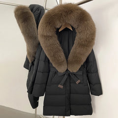 Down Jacket With Fur Hood