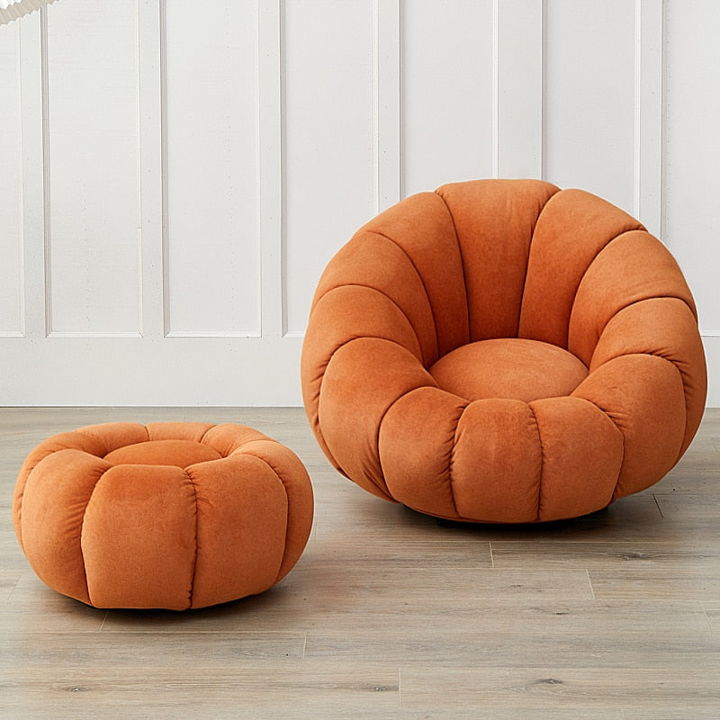 Cashmere Pumpkin Sofa And Ottoman