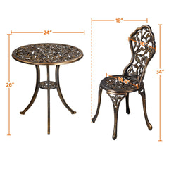 Bronze 3 Piece Patio Table Set