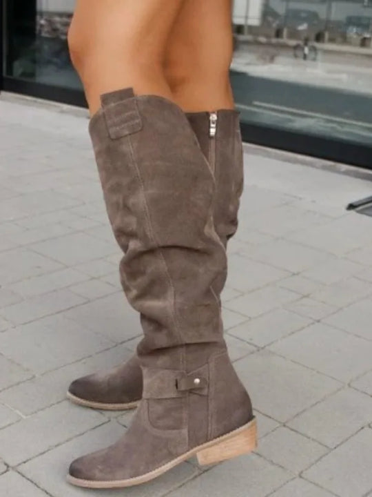 Low Heel Suede Boot's For Women