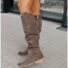Low Heel Suede Boot's For Women