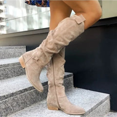 Low Heel Suede Boot's For Women