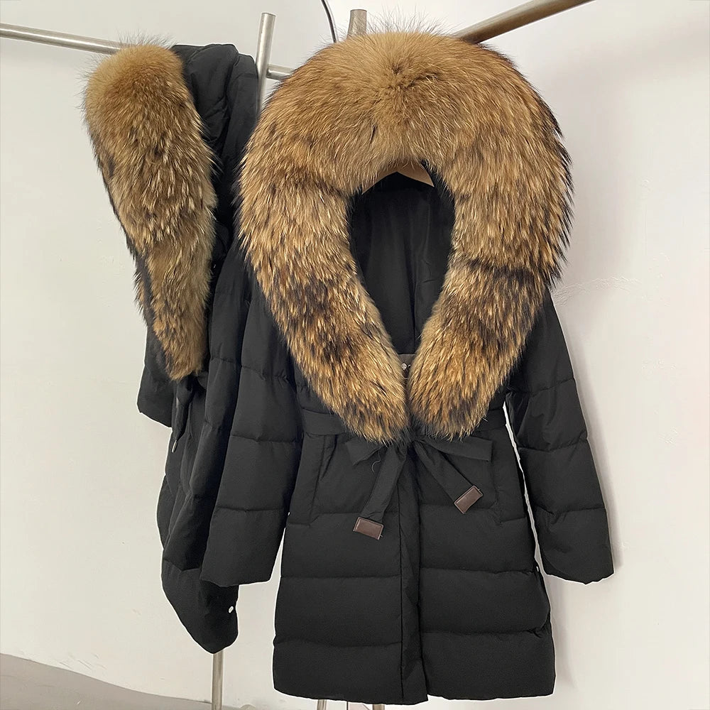 Down Jacket With Fur Hood