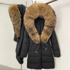 Down Jacket With Fur Hood