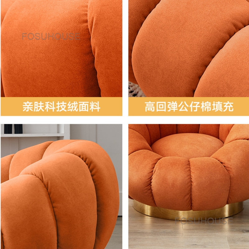 Cashmere Pumpkin Sofa And Ottoman