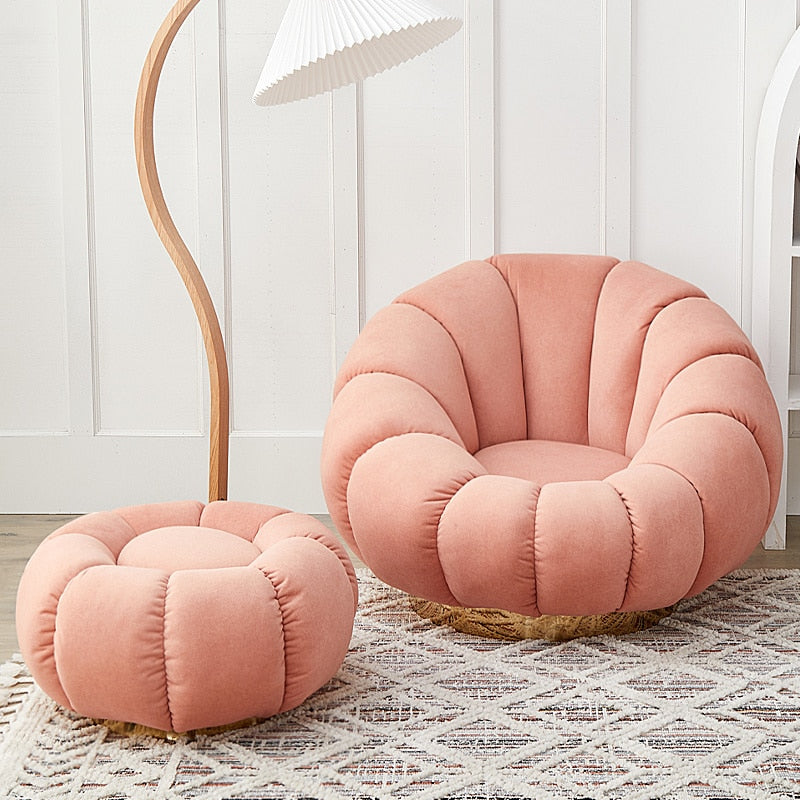 Cashmere Pumpkin Sofa And Ottoman