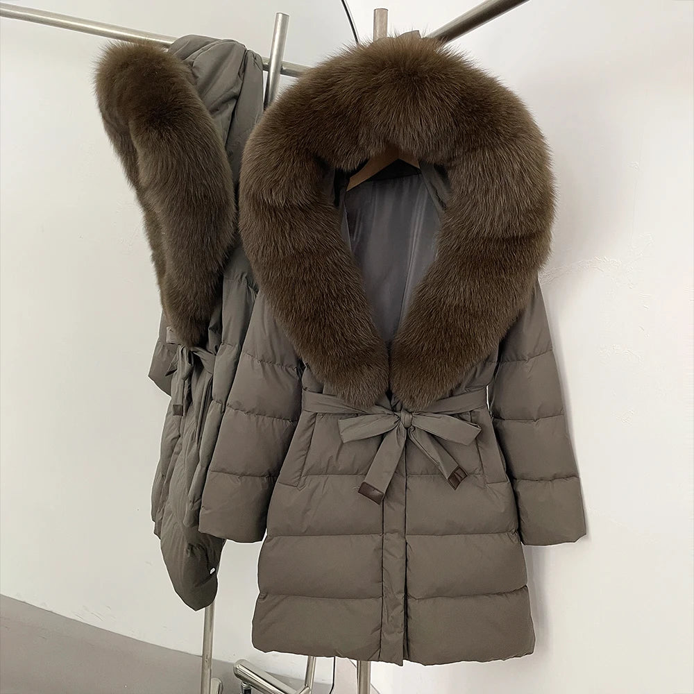 Down Jacket With Fur Hood