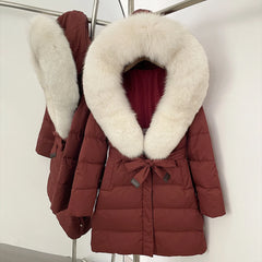 Down Jacket With Fur Hood