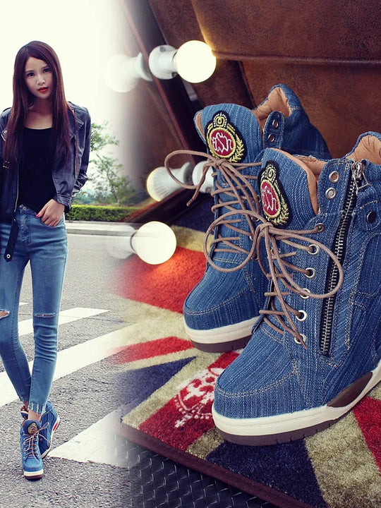 Denim Wedge Shoes