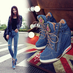 Denim Wedge Shoes