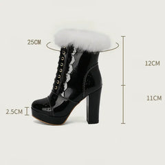 Fur Top Ankle Heel Boot's