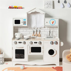 Wood Kitchen Playset with Washing Machine For Kid's