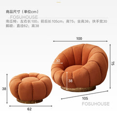 Cashmere Pumpkin Sofa And Ottoman