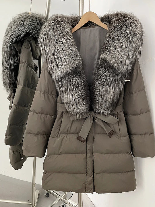Down Jacket With Fur Hood