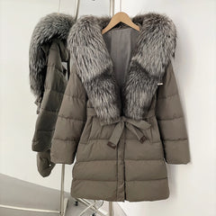 Down Jacket With Fur Hood