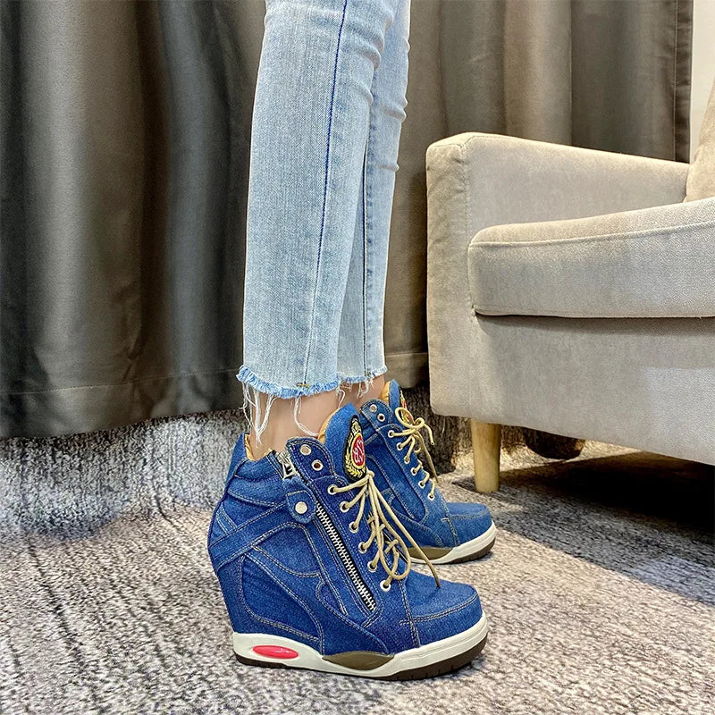 Denim Wedge Shoes