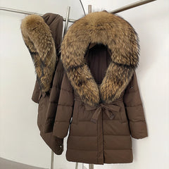 Down Jacket With Fur Hood