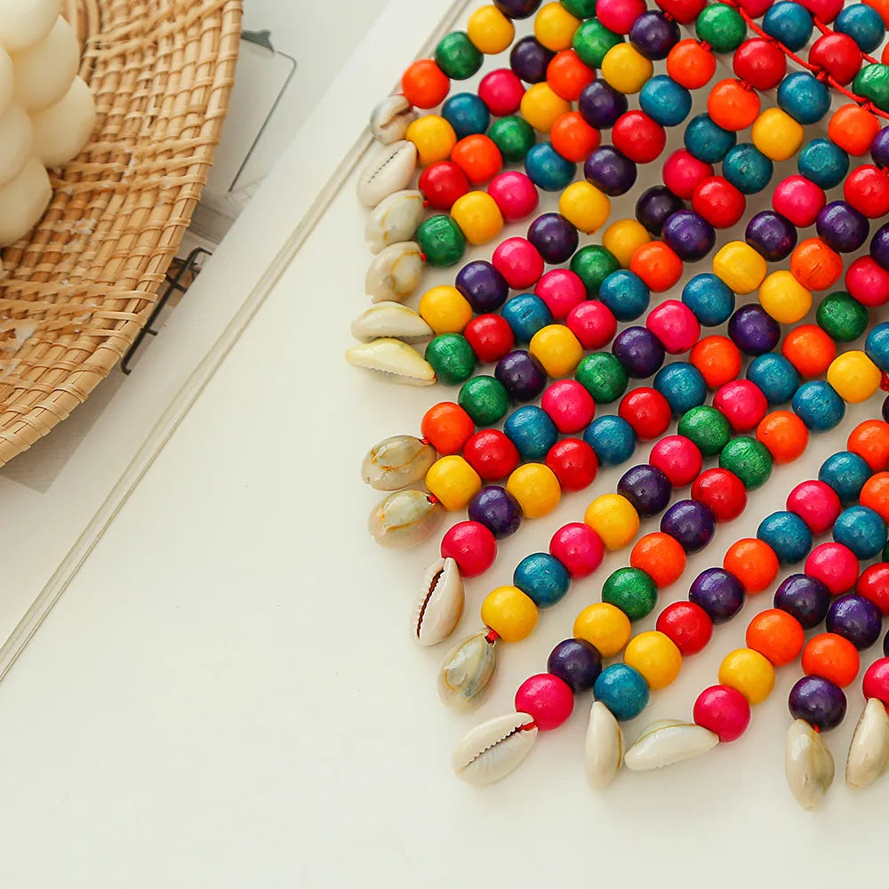 Layered beaded necklace and earring'a set