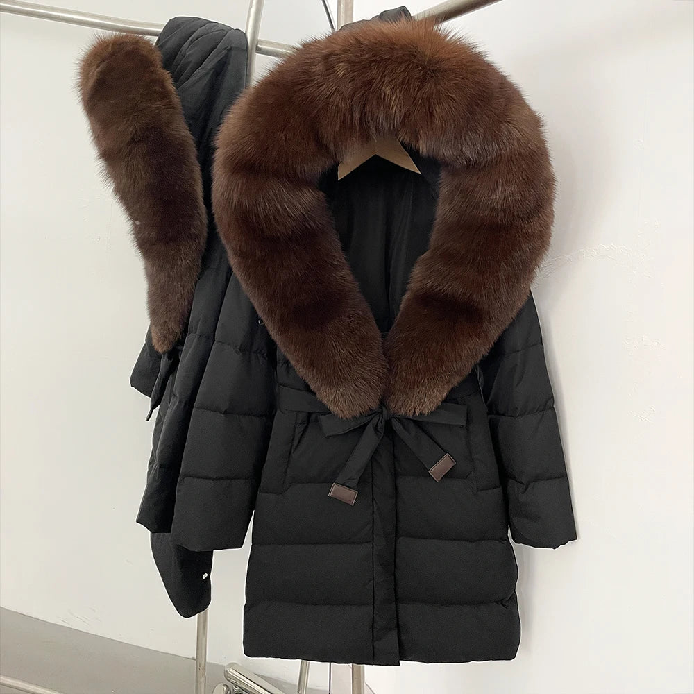 Down Jacket With Fur Hood