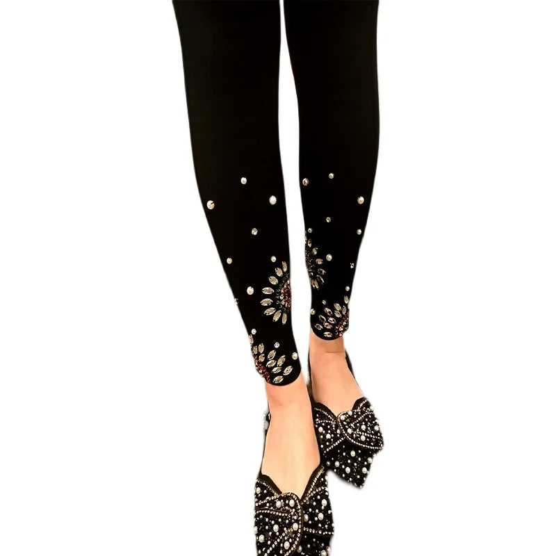 Warm Fleece Crystal Print Legging's