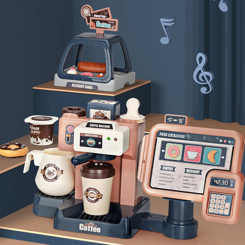 Coffee Machine And Bakery Shop With Cash Register For Kid's