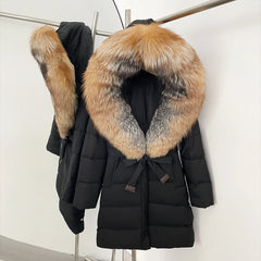Down Jacket With Fur Hood