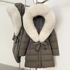 Down Jacket With Fur Hood