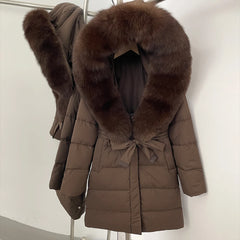 Down Jacket With Fur Hood