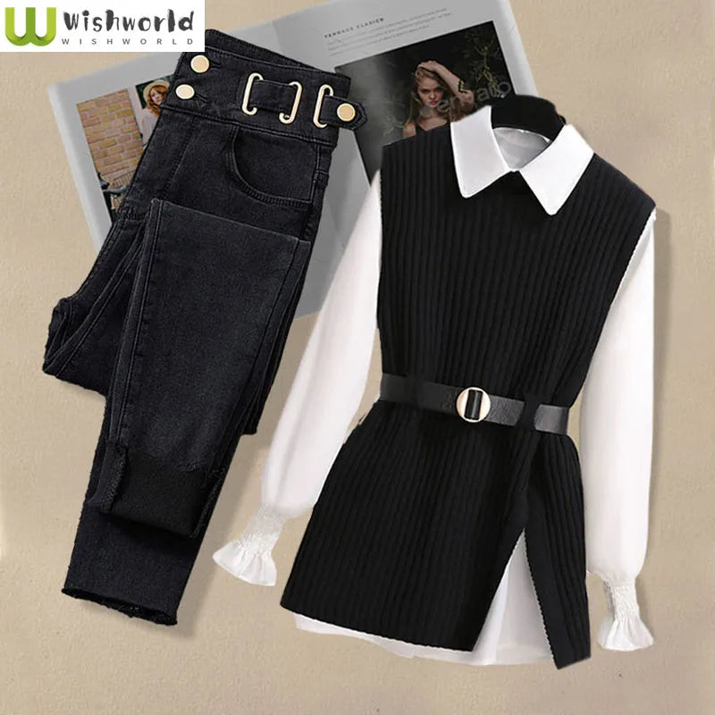 3 piece set (Vest, Shirt & Jean's)