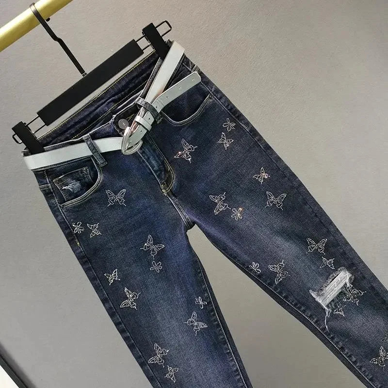 Diamond Butterfly Jean's For Women