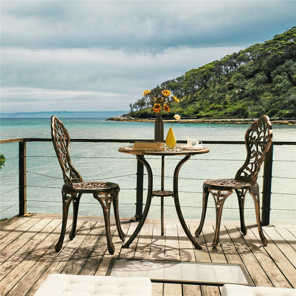 Bronze 3 Piece Patio Table Set