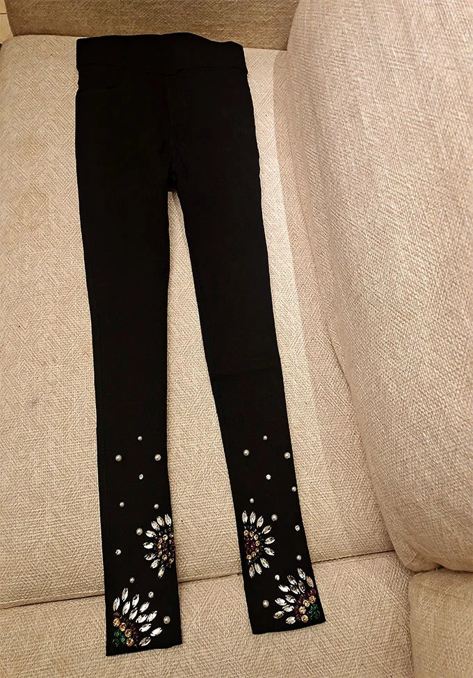 Warm Fleece Crystal Print Legging's