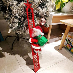 Electrical Climbing Santa Claus On Ladder with Music