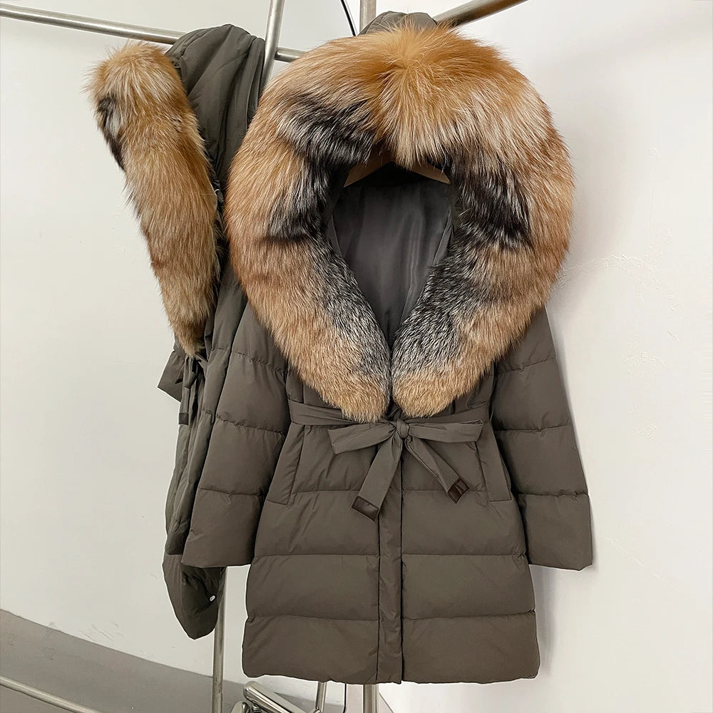 Down Jacket With Fur Hood