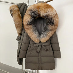 Down Jacket With Fur Hood