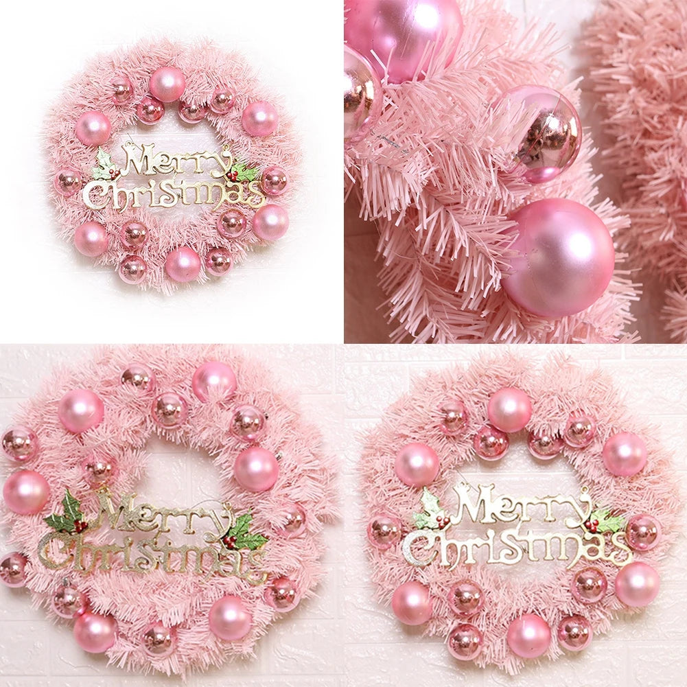 Pink Merry Christmas Wreath