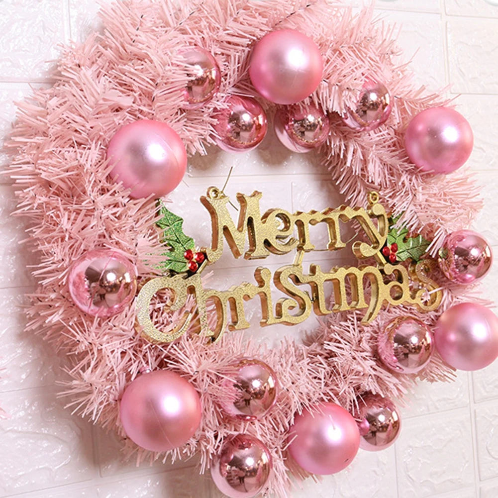 Pink Merry Christmas Wreath