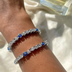 Evil Eye Rhinestone Tennis Bracelet