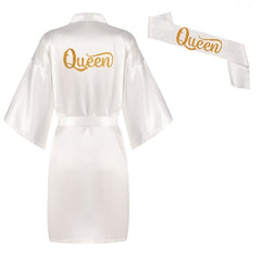 3 Piece Satin Queen Robe Set