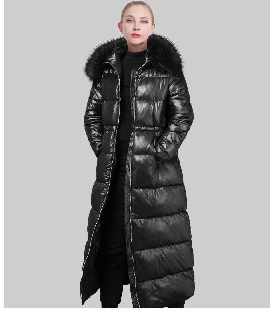 Plus Size Faux Fur Long Women's Coat