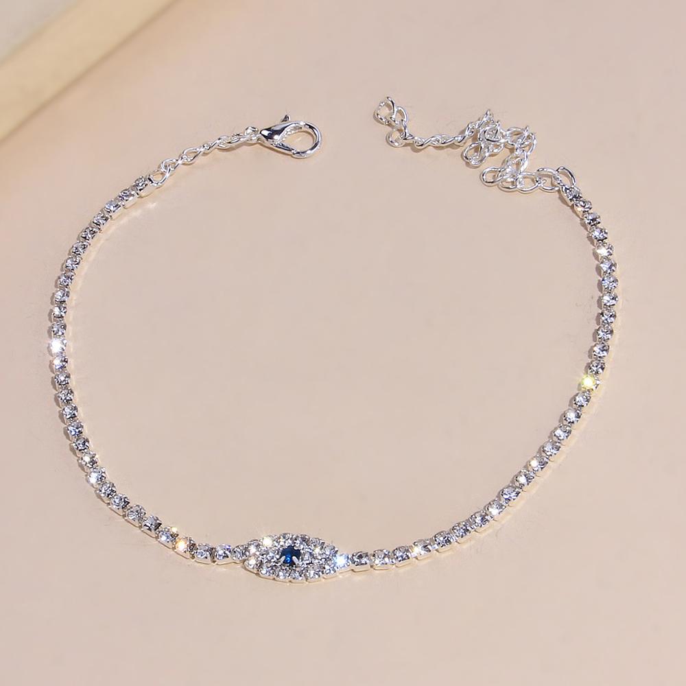 String Rhinestone Evil Eye Anklet